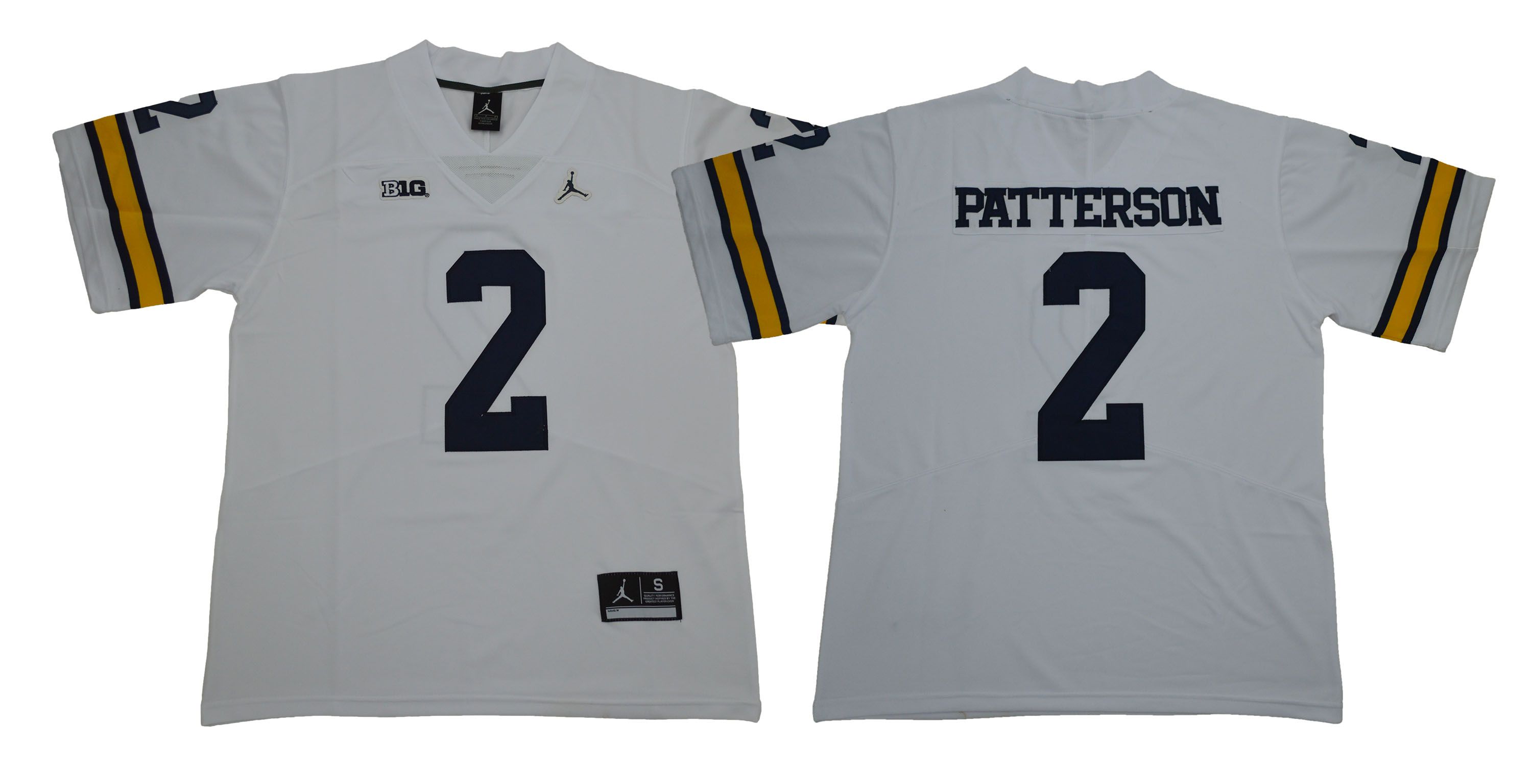 Men Michigan Wolverines 2 Patterson White NCAA Jerseys